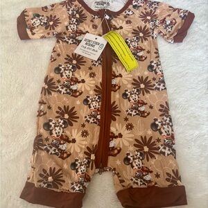 Disney Minnie Mouse highland cow bamboo shorty 18-24 nwt